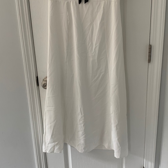 NWT Commense White Peter Pan Collar Midi Dress with‎ Black Bow - Picture 3 of 16